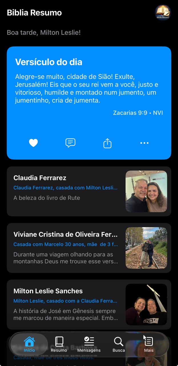 Bíblia Resumo App Preview